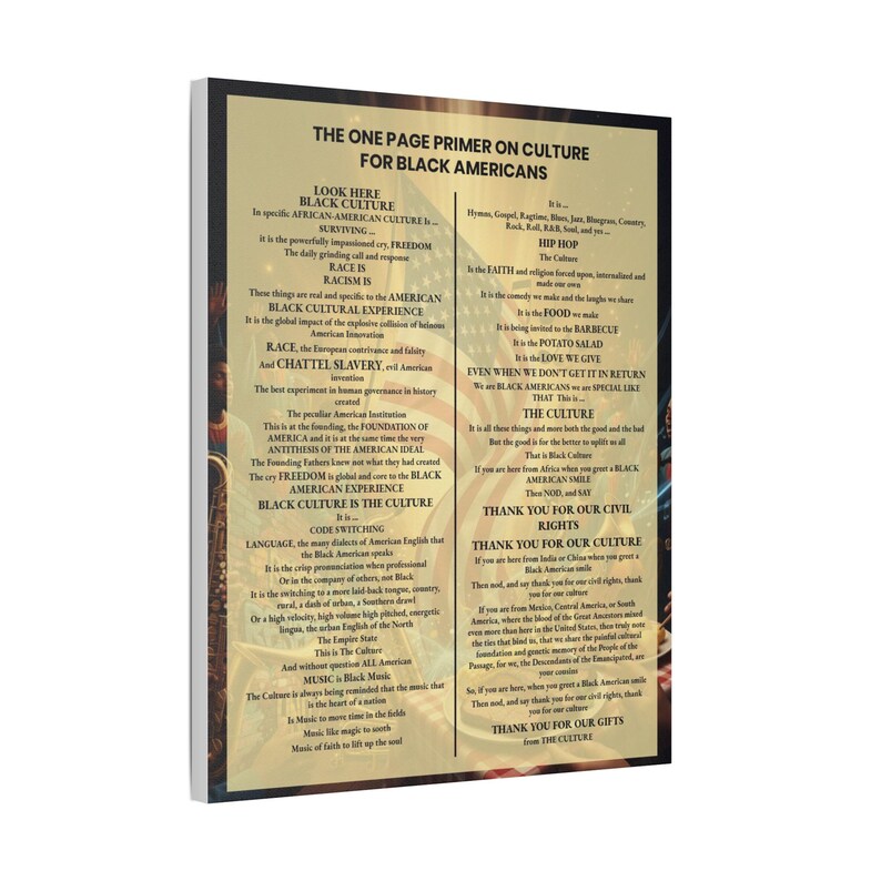 Black Culture Poem Satin Canvas Print | Afrocentric Wall Art | African American Poetry Art | Black History Canvas | Melanin Home Decor Gift image 10