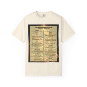 Black Culture Garment Dyed T-Shirt | One Page Primer for Black Americans | Afrocentric Unisex Tee | Melanin Apparel | Black History Shirt image 4