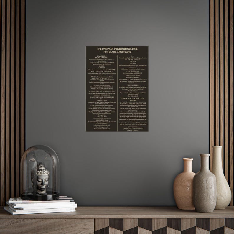 Geheel zwart: zwarte cultuurprint | One Page Primer voor zwarte Amerikanen | Afro-Amerikaanse geschiedeniskunst | Black History-cadeau afbeelding 5