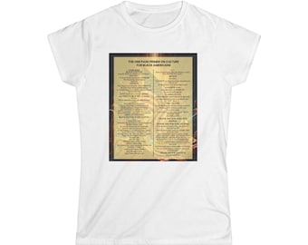ブラックカルチャー レディースTシャツ | 黒人アメリカ人のための1ページ入門書 | アフロセントリック グラフィックTシャツ | 黒人歴史アパレル | メラニンギフト
