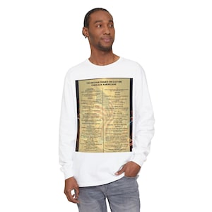 Black Culture Long Sleeve Shirt | One Page Primer for Black Americans | Afrocentric Graphic Tee | Black History Apparel image 1