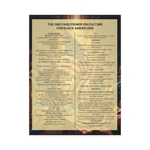 One Page Primer on Black Culture Print | African American History Wall Art | Black Consciousness Poster | Afrocentric Gift | Black Owned image 10
