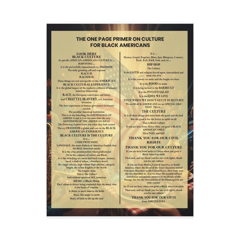 One Page Primer on Black Culture Print | African American History Wall Art | Black Consciousness Poster | Afrocentric Gift | Black Owned image 10