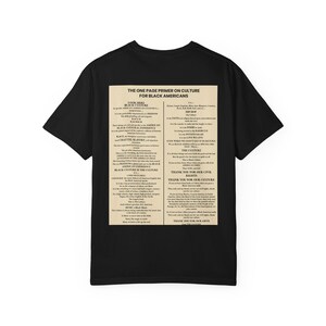 Black Culture Garment Dyed T-Shirt | One Page Primer for Black Americans | Afrocentric Unisex Tee | Melanin Apparel | Black History Shirt image 9