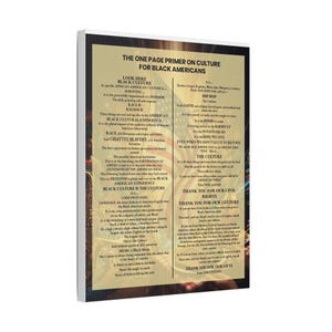 Black Culture Poem Satin Canvas Print | Afrocentric Wall Art | African American Poetry Art | Black History Canvas | Melanin Home Decor Gift image 1