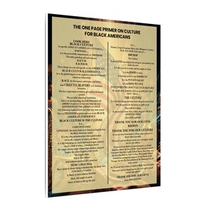 One Page Primer on Black Culture Print | African American History Wall Art | Black Consciousness Poster | Afrocentric Gift | Black Owned image 14