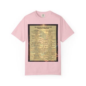 Black Culture Garment Dyed T-Shirt | One Page Primer for Black Americans | Afrocentric Unisex Tee | Melanin Apparel | Black History Shirt image 12
