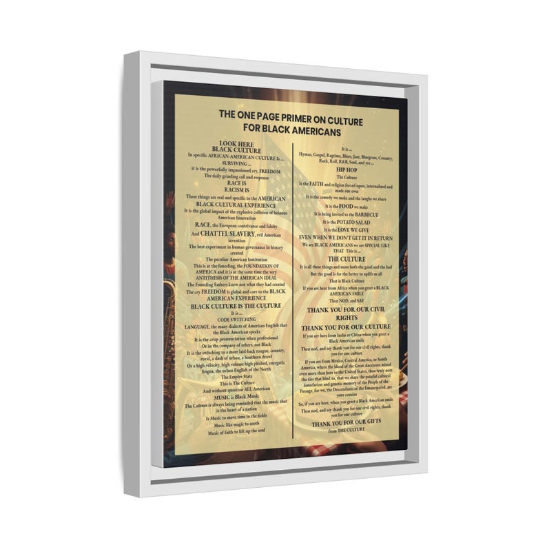 Framed Black Culture Print | One Page Primer for Black Americans | African American Wall Art Gift | Afrocentric Home Decor | Black History image 18