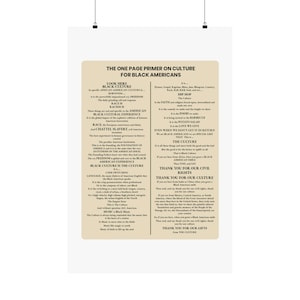 One Page Primer on Culture Matte Poster | Black Culture Art Display | Afrocentric Desk Decor | African American Office Gift image 13