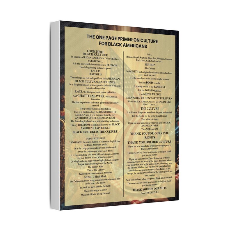 Black Culture Poem Satin Canvas Print | Afrocentric Wall Art | African American Poetry Art | Black History Canvas | Melanin Home Decor Gift image 3