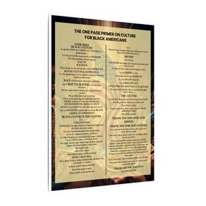 One Page Primer on Black Culture Print | African American History Wall Art | Black Consciousness Poster | Afrocentric Gift | Black Owned image 7