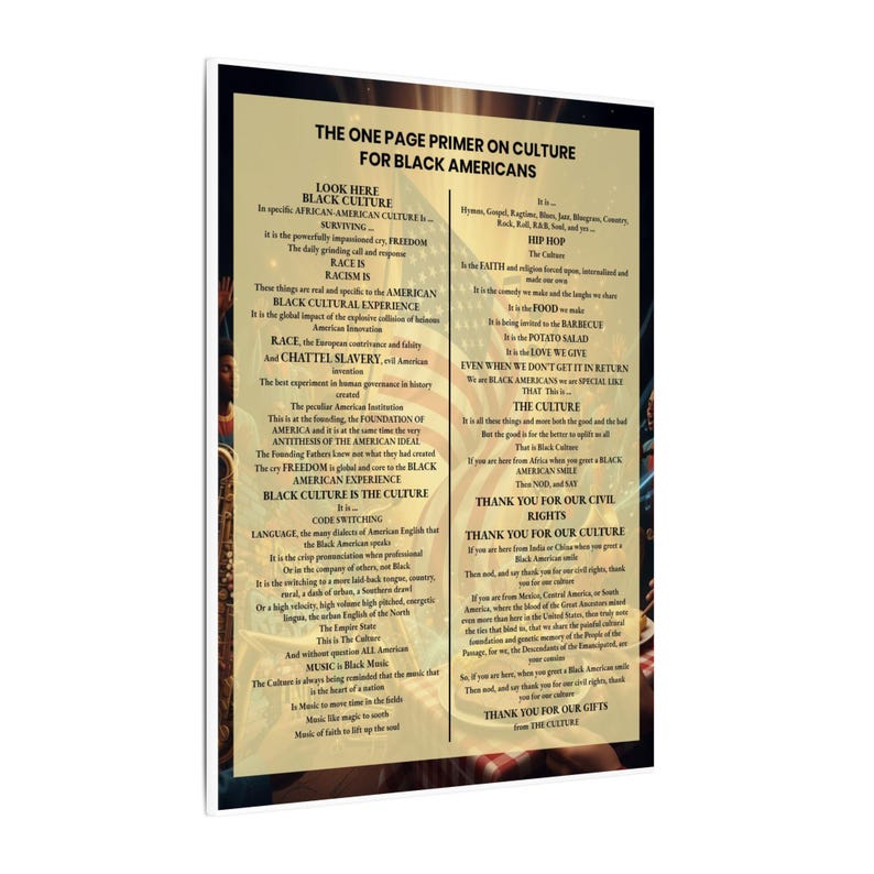 One Page Primer on Black Culture Print | African American History Wall Art | Black Consciousness Poster | Afrocentric Gift | Black Owned image 7