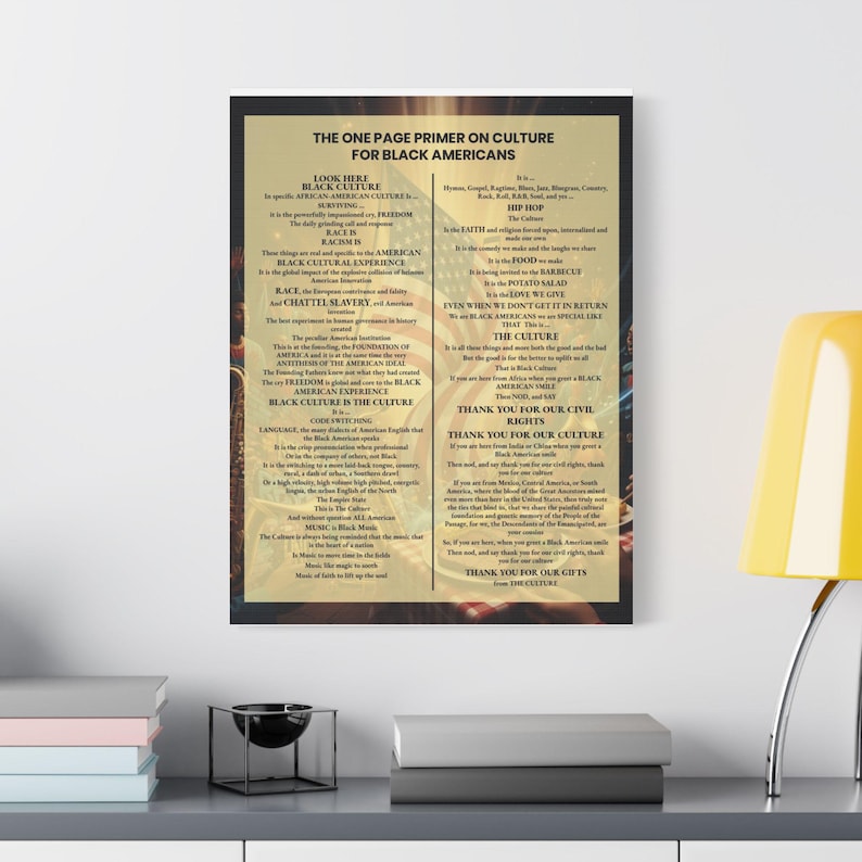 Black Culture Poem Satin Canvas Print | Afrocentric Wall Art | African American Poetry Art | Black History Canvas | Melanin Home Decor Gift image 7