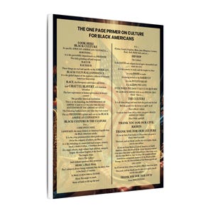 One Page Primer on Black Culture Print | African American History Wall Art | Black Consciousness Poster | Afrocentric Gift | Black Owned image 3