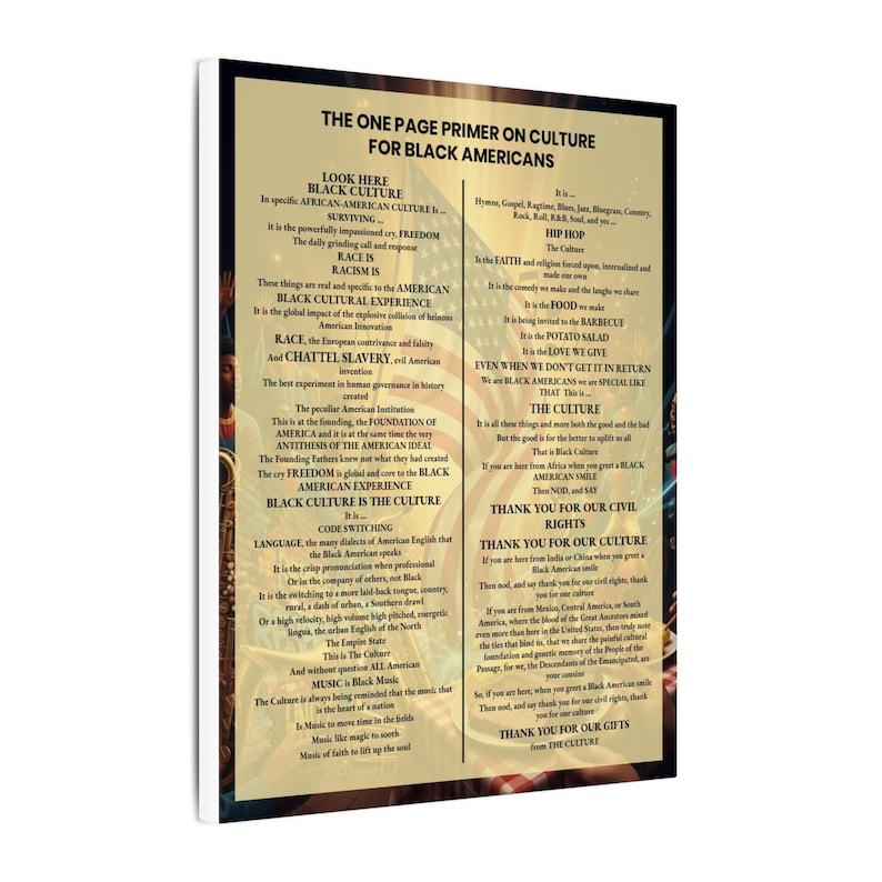 One Page Primer on Black Culture Print | African American History Wall Art | Black Consciousness Poster | Afrocentric Gift | Black Owned image 3