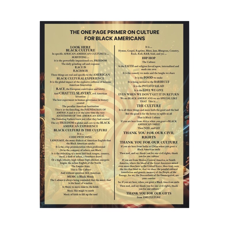 One Page Primer on Black Culture Print | African American History Wall Art | Black Consciousness Poster | Afrocentric Gift | Black Owned image 13