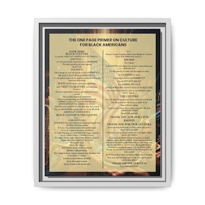 Framed Black Culture Print | One Page Primer for Black Americans | African American Wall Art Gift | Afrocentric Home Decor | Black History image 17