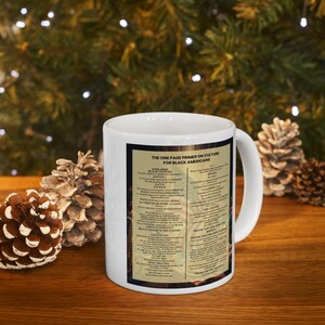 Black Culture Coffee Mug | One Page Primer for Black Americans | Afrocentric Gift Idea | Melanin Mug | Black History Cup | Black Owned image 2