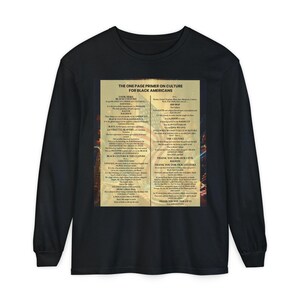 Black Culture Long Sleeve Shirt | One Page Primer for Black Americans | Afrocentric Graphic Tee | Black History Apparel image 7