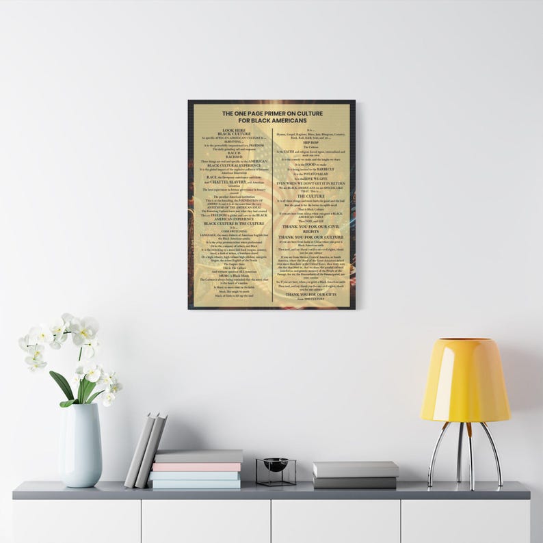 Black Culture Poem Satin Canvas Print | Afrocentric Wall Art | African American Poetry Art | Black History Canvas | Melanin Home Decor Gift image 11