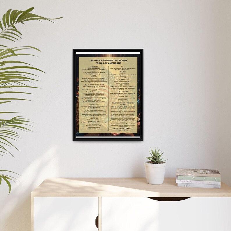 Framed Black Culture Print | One Page Primer for Black Americans | African American Wall Art Gift | Afrocentric Home Decor | Black History image 7