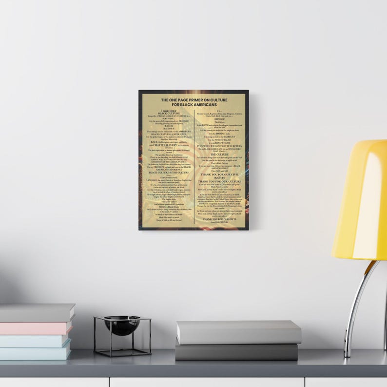 Black Culture Poem Satin Canvas Print | Afrocentric Wall Art | African American Poetry Art | Black History Canvas | Melanin Home Decor Gift image 4
