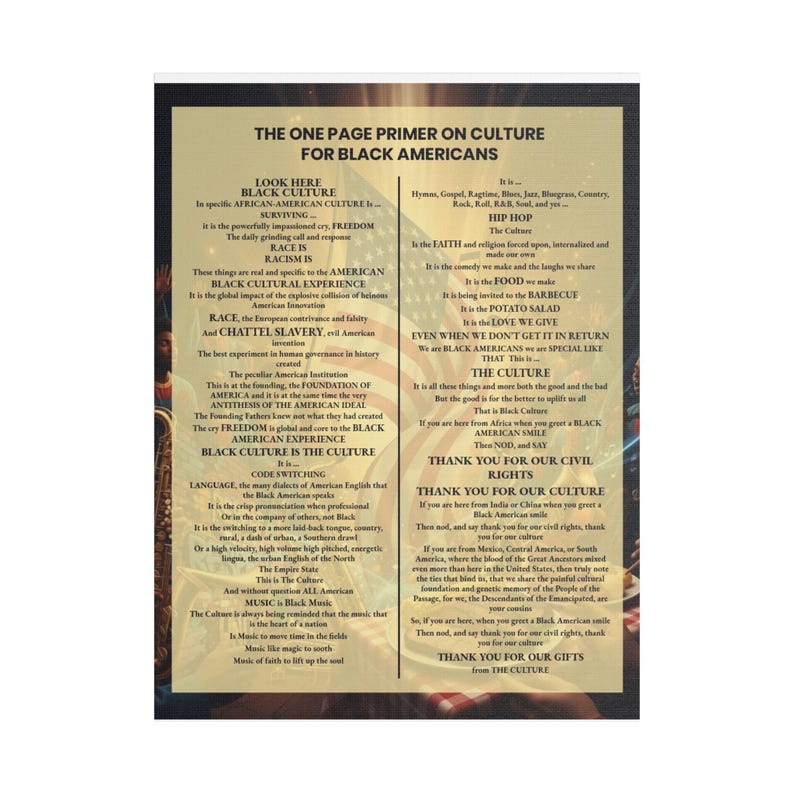 Black Culture Poem Satin Canvas Print | Afrocentric Wall Art | African American Poetry Art | Black History Canvas | Melanin Home Decor Gift image 6
