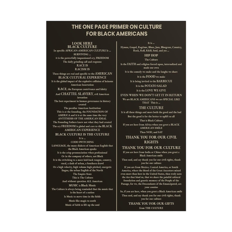 Geheel zwart: zwarte cultuurprint | One Page Primer voor zwarte Amerikanen | Afro-Amerikaanse geschiedeniskunst | Black History-cadeau afbeelding 4