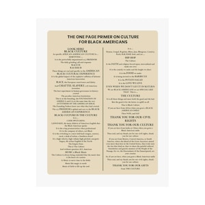 One Page Primer on Culture Matte Poster | Black Culture Art Display | Afrocentric Desk Decor | African American Office Gift image 6