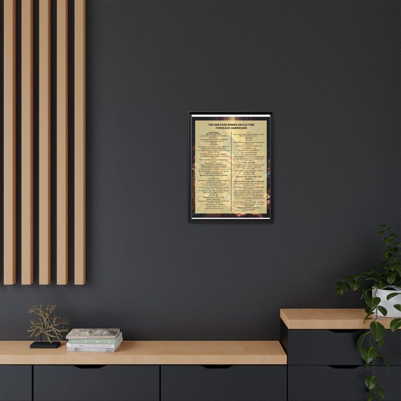 Framed Black Culture Print | One Page Primer for Black Americans | African American Wall Art Gift | Afrocentric Home Decor | Black History image 8