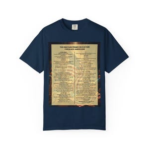 Black Culture Garment Dyed T-Shirt | One Page Primer for Black Americans | Afrocentric Unisex Tee | Melanin Apparel | Black History Shirt image 6
