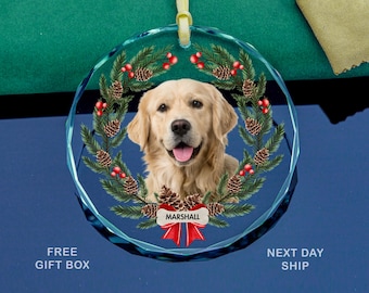 Personalized Pet Photo Ornament, Custom Cat Dog Christmas Ornaments, Pet Memorial Gifts