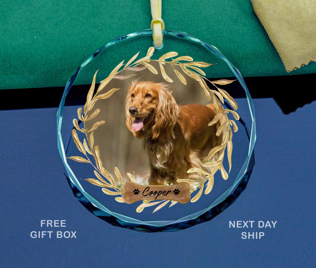 Custom Dog Photo Glass Ornament 2025 | Personalized Puppy Keepsake - Etsy