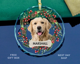 Custom Pet Photo Ornament: Personalized Dog or Cat Christmas Gift