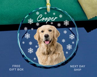 Personalized Puppy Photo Ornament: Custom Dog Christmas Ornament