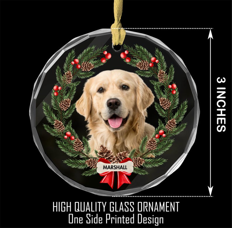 Personalized Pet Photo Ornament, Custom Cat Dog Christmas Ornaments, Pet Memorial Gifts 画像 7