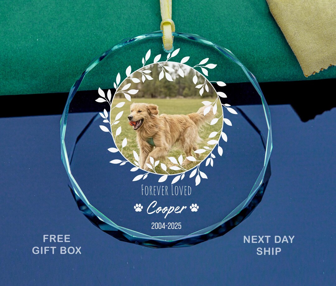 Forever Loved Dog Glass Ornament 2025 | Custom Pet Photo Keepsake - Etsy