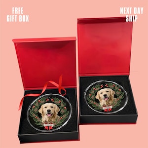Personalized Pet Photo Ornament, Custom Cat Dog Christmas Ornaments, Pet Memorial Gifts 画像 2