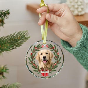 Personalized Pet Photo Ornament, Custom Cat Dog Christmas Ornaments, Pet Memorial Gifts 画像 6