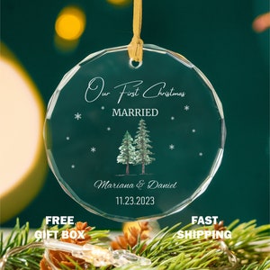 2023 Personalized First Christmas Married Ornament, Our First Christmas Married as Mr and Mrs Sprig Ornament, Mr Mrs Christmas Keepsake