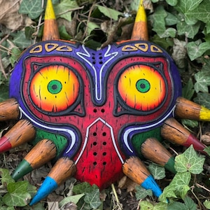 Majora’s Mask Replica – Hand Painted Zelda Wall Art – Skull Kid Cosplay Prop – Handmade Polyurethane Resin Collectible – Gaming Room Decor