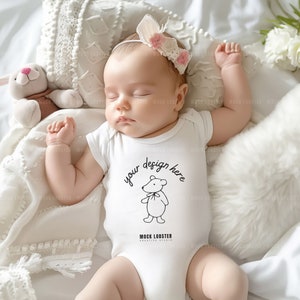 Babybody-modell, vit babybody-modell | Kaninskinns-body-modell, babybody-modell för flicka, nyfödd babybody