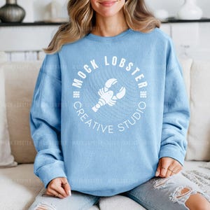 Comfort Colors 1466 Hydrangea Mockup | C1466 Model Mock-Up, Lightweight Crewneck Sweatshirt Mock | Boho Style, Simple Cozy Casual Aesthetic