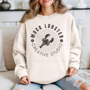 Comfort Colors 1466 Ivory Mockup | C1466 Model Mock-Up, Lightweight Crewneck Sweatshirt Mock | Boho Style, Simple Cozy Casual Aesthetic