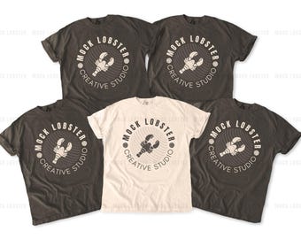 Comfort Colors 1717 Group Shirt Mockup | 1717 Ivory Pepper Grey T-Shirt Flat Lay | Minimalist Neutral Group Aesthetic | Unisex POD Mock
