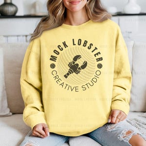 Comfort Colors 1466 Butter Mockup | C1466 Model Mock-Up, Lightweight Crewneck Sweatshirt Mock | Boho Style, Simple Cozy Casual Aesthetic
