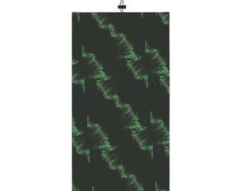 Grün Abstrakte Welle Winter-Neck Gaiter mit Kordelzug | Schlauchschal