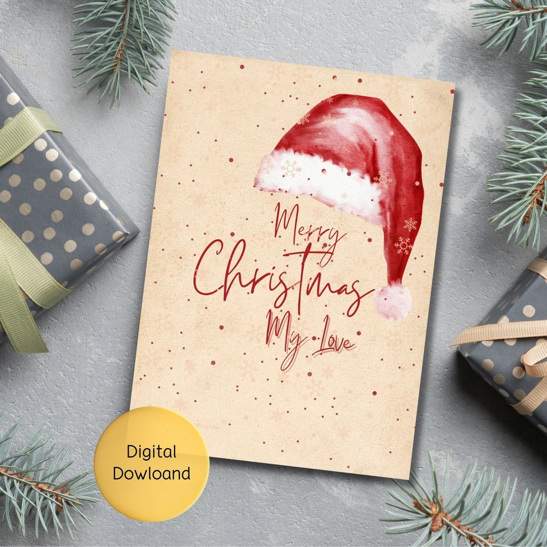 Boho Christmas Card Printable Christmas Card Christmas Card Etsy