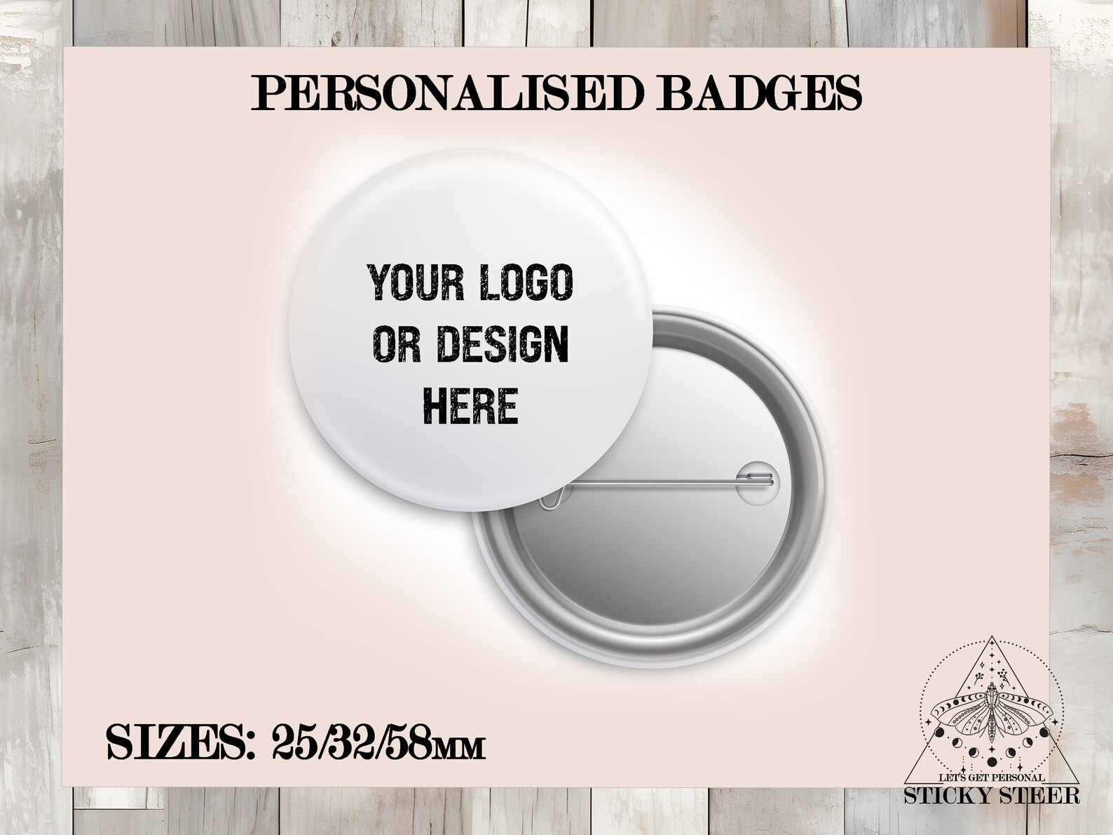 Personalised Pin Badges — Custom Images & Text - Etsy