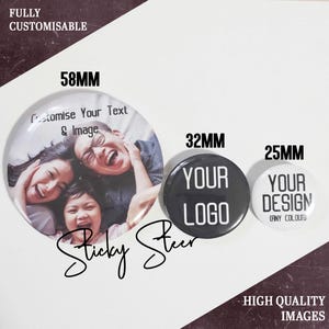 Insignias personalizadas — Imágenes y texto personalizados